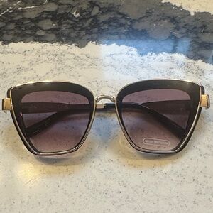 Oversized Gold and Black Sunglasses